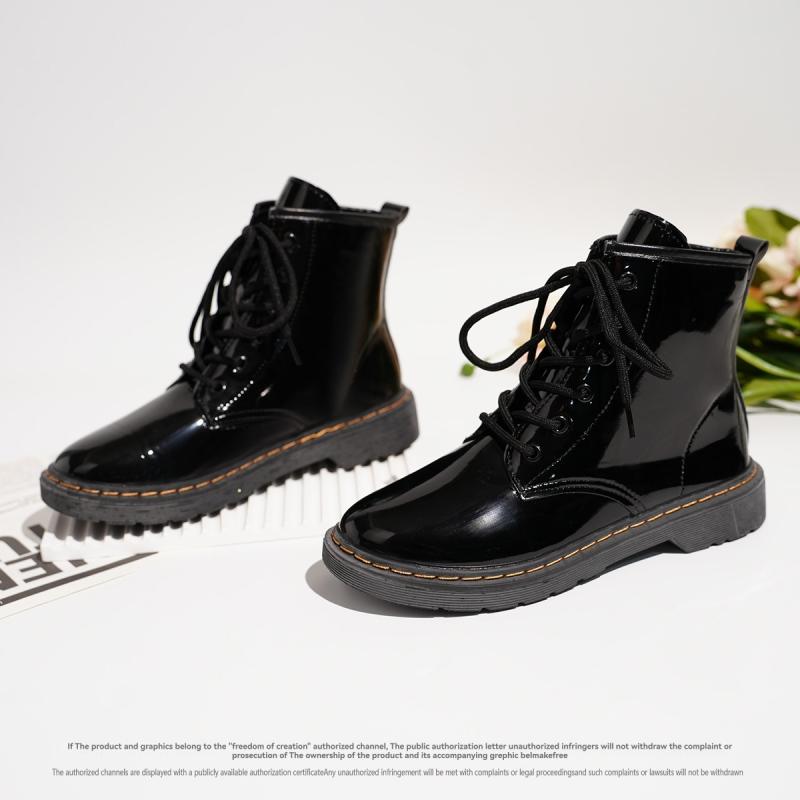 Kids Infant 1460 Patent Leather Lace Up Boots  |  Boots Boots Black — Patent Leather