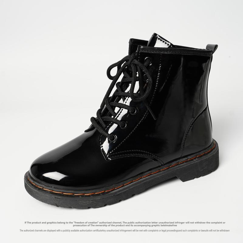 Kids Junior 1460 Patent Leather Lace Up Boots  |  Boots Boots Black — Patent Leather