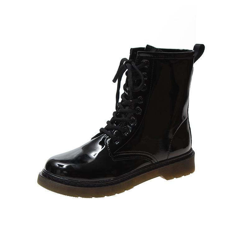 Kids Junior 1460 Rainbow Patent Leather Lace Up Boots  |  Boots Boots Black — Rainbow Patent