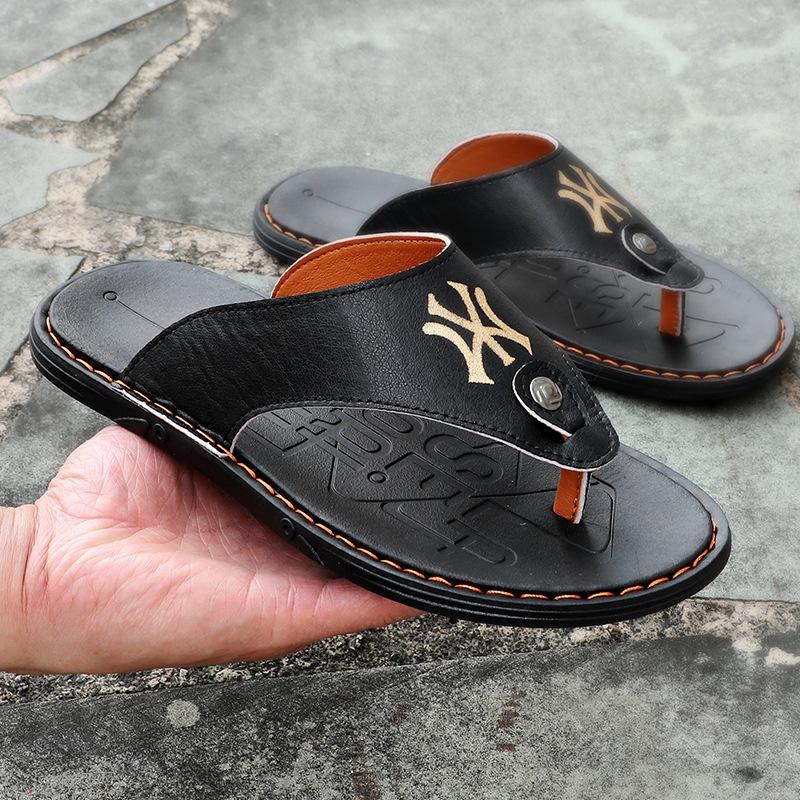 Mens Dayne Made In England Leather & Suede Applique Slides  |  Sandals Mens Conker Brown+Black+Rust Orange — Regency Calf+Desert Oasis Suede