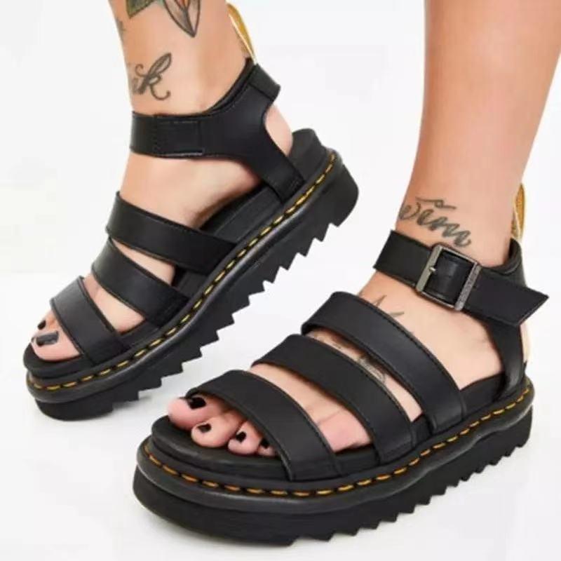 Womens Blaire Hydro Leather Strap Sandals  |  Sandals Sandals Black — Hydro Leather