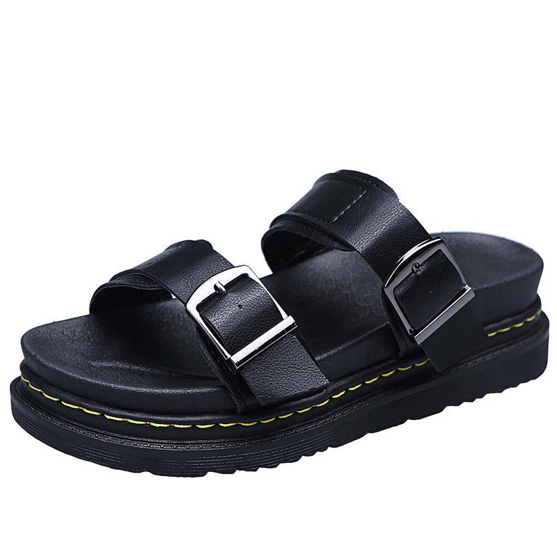 Womens Blaire Leather Slide Sandals  |  Sandals Sandals Black — Hydro Leather