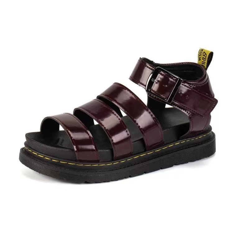 Womens Blaire Patent Leather Strap Sandals  |  Sandals Sandals Black — Patent Leather