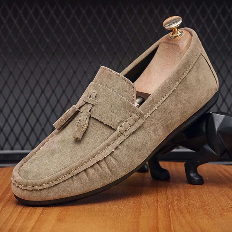 Womens/ Mens Adrian Tumbled Nubuck Leather Tassel Loafers  |  Loafers Loafers Loafers