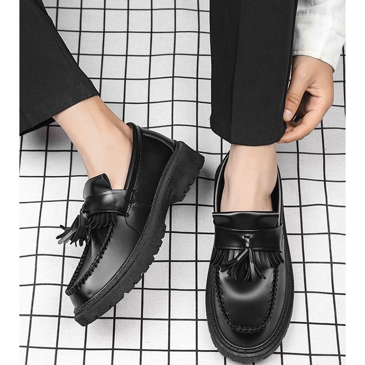 Womens/ Mens Vegan Adrian Felix Platform Tassel Loafers  |  Loafers Loafers Black — Felix Rub Off