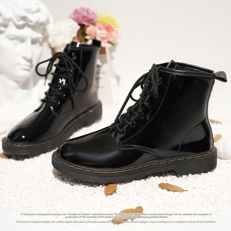 Kids Junior Sinclair Bex Patent Leather Boots  |  Boots Boots Black — Patent Leather